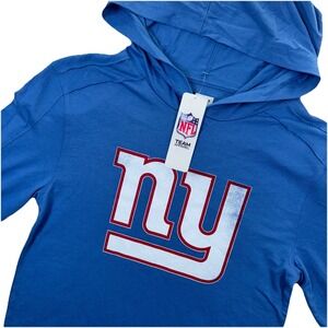 New York Giants Antigua NFL Team Apparel Blue Long Sleeve Tee Hoodie Small